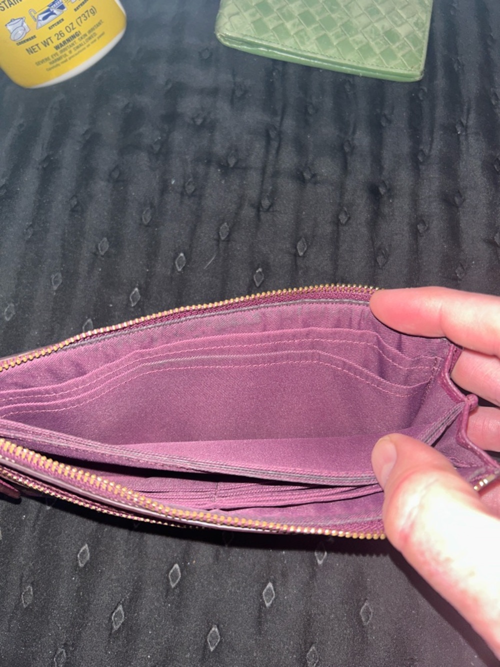 Coach Plum Floral Zip Wallet with Pink and Yellow Accents - Picture 6 of 9